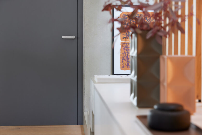 Poignée inox grise design Smart2lock ronde