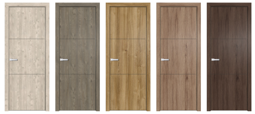 Modèle porte aapect bois avec 2 filets choix de couleurs choix de decor