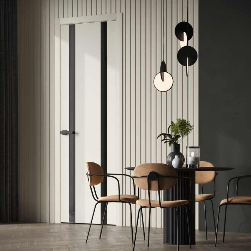 Porte feuillure blanche et noire finition brillante