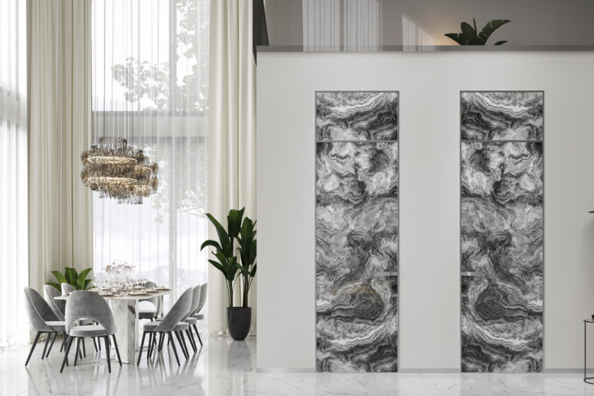 portes aspect marbre gris invisibles affleurantes