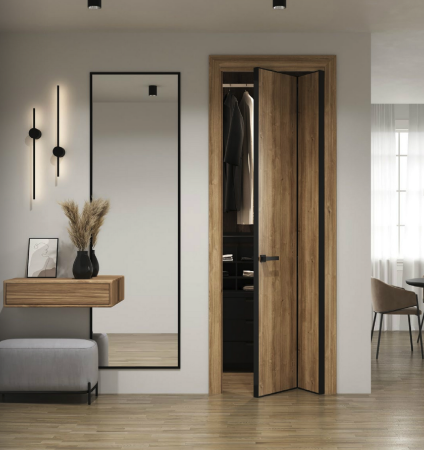 Porte ouverture livre book pliante aspect bois