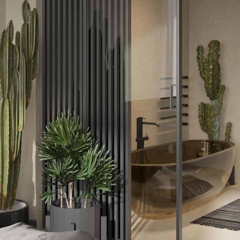 Porte verrière coulissante alu et verre couleur graphite